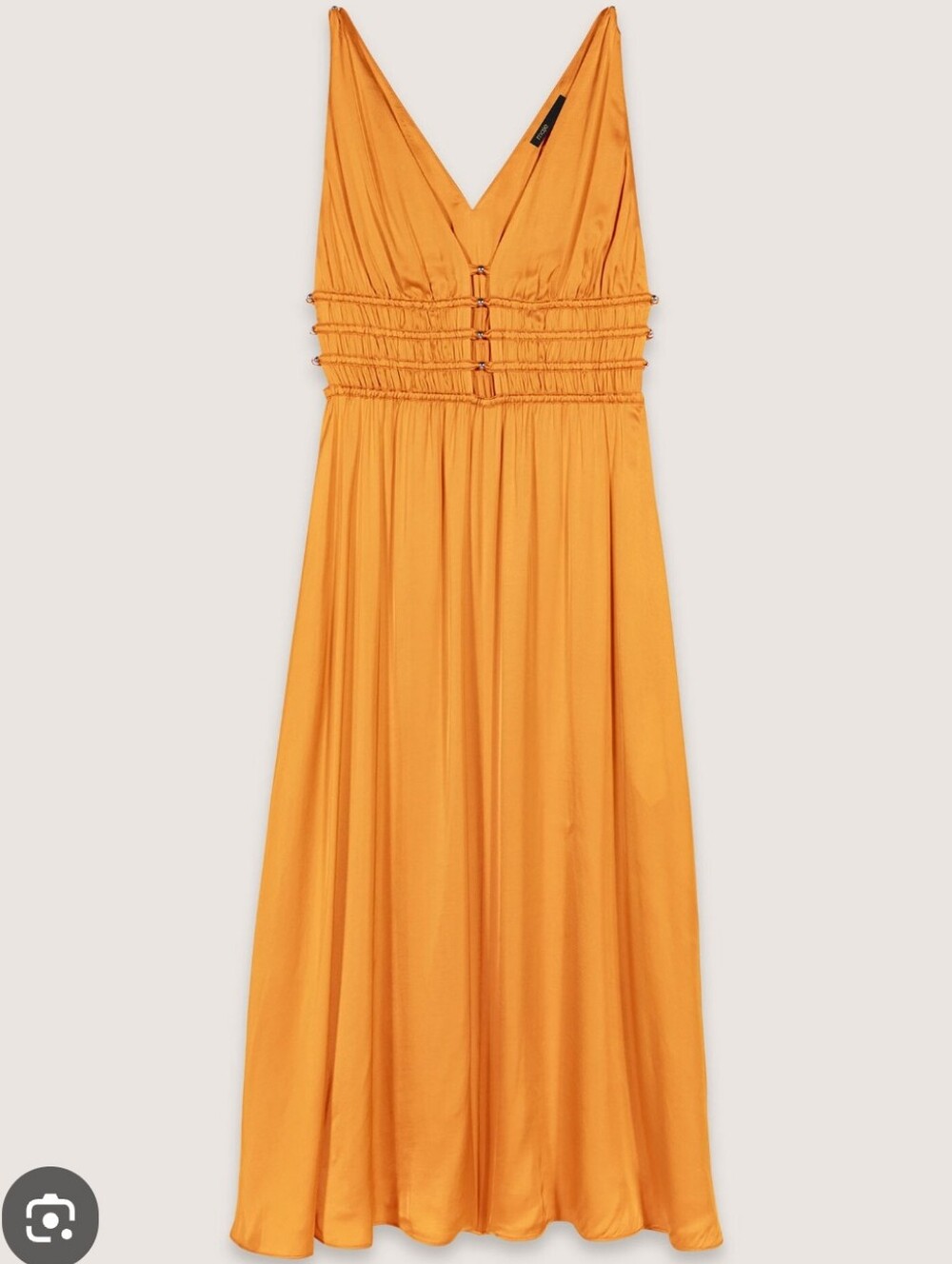 Women's Dress - Maje Satin Look Cutout Midi Evening Cocktail Party Dress Size 40 - Picture 5 of 12